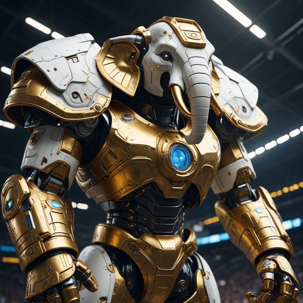 Mecha Elephant Mascot Stands Tall for VTeck U Soccer Team