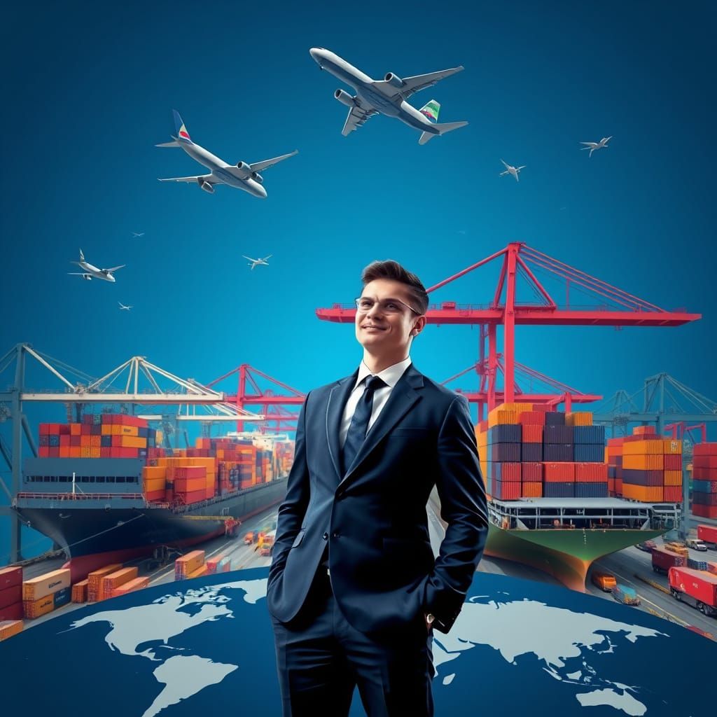 Global Commerce: Importer at a Bustling Port