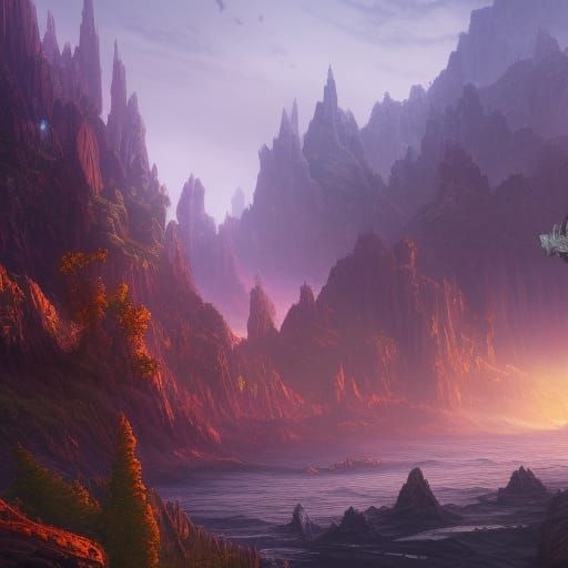 Fantastical Matte Painting with Deep Color