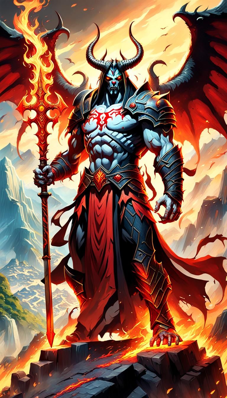 Demonic Christ the Redeemer in World of Warcraft Style