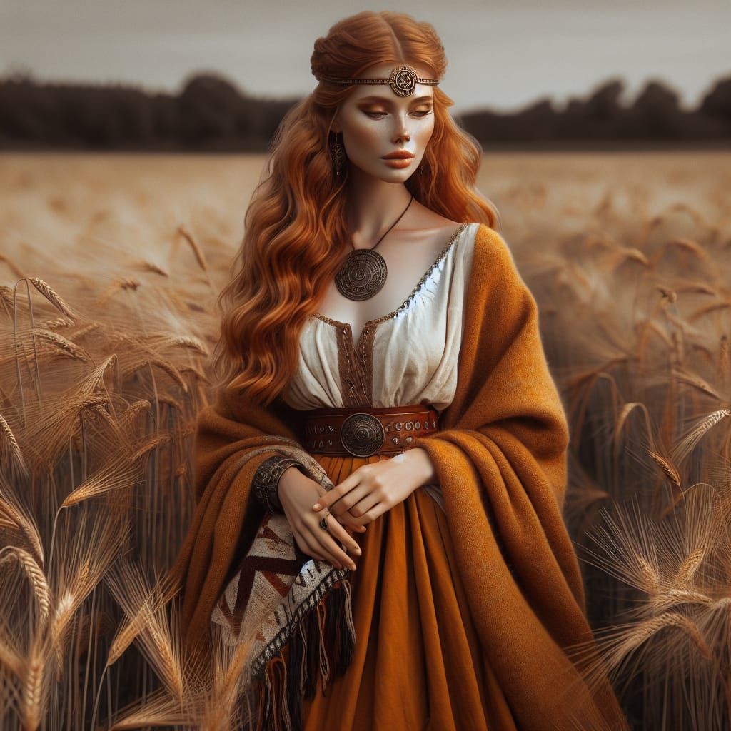 Latvian Barley Goddess in Iron Age Attire