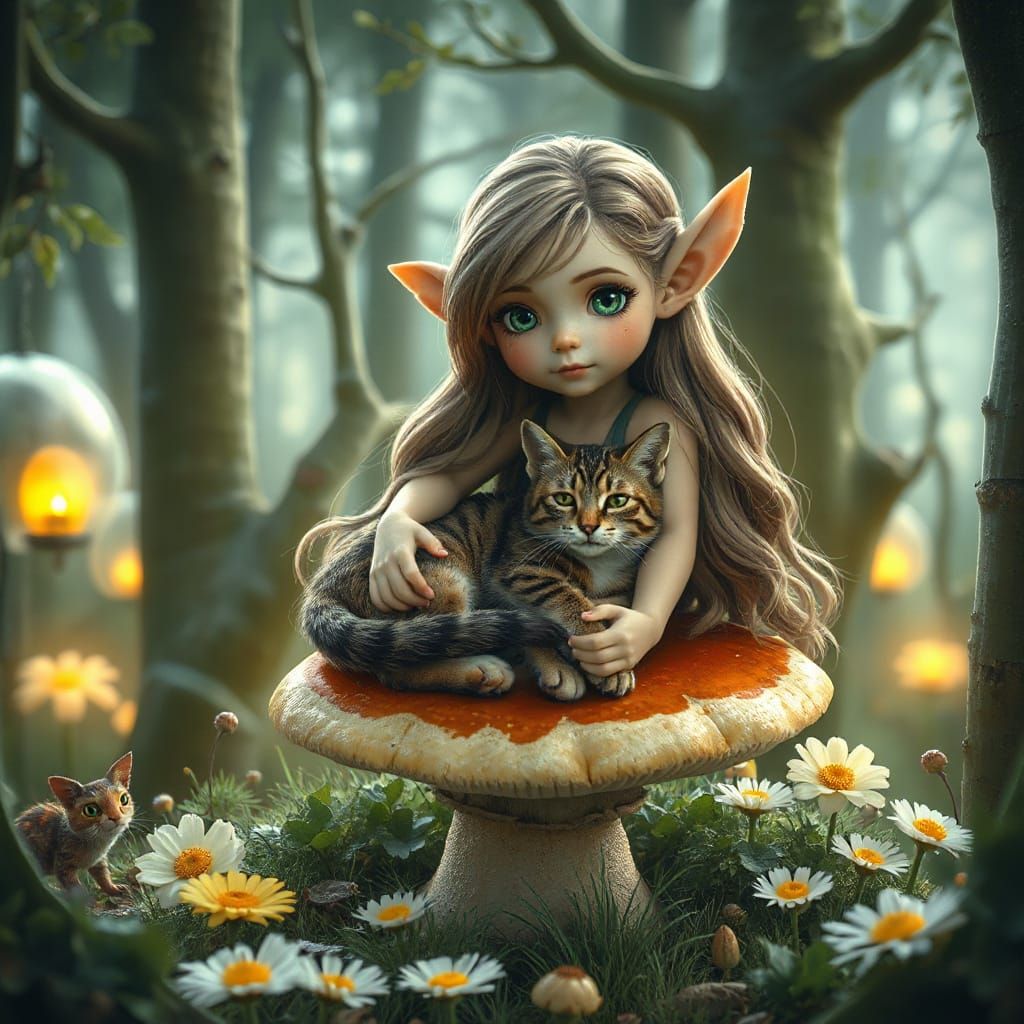 Enchanted Forest Goddess in Whimsical Surrealism Style