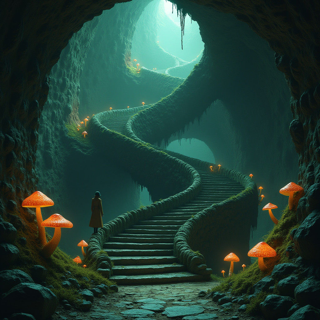 Tunnel Staircase Inspired by Alice in Wonderland