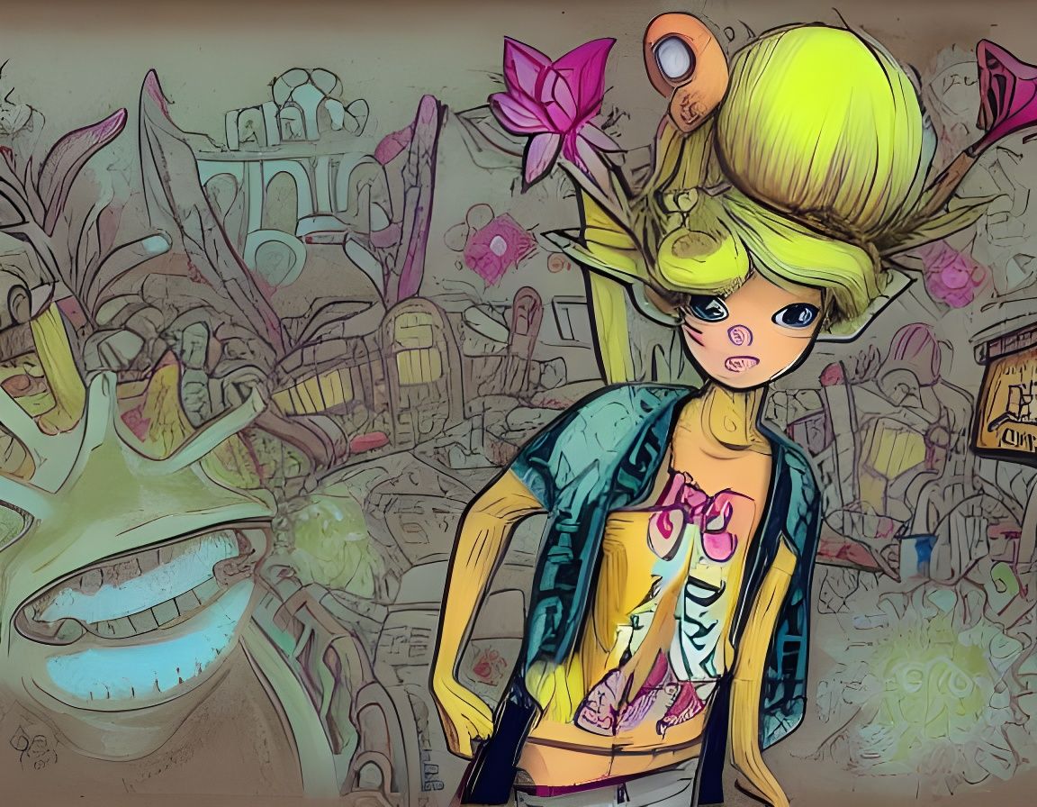 Whimsical Boho Pixie in Enchanted Meadow