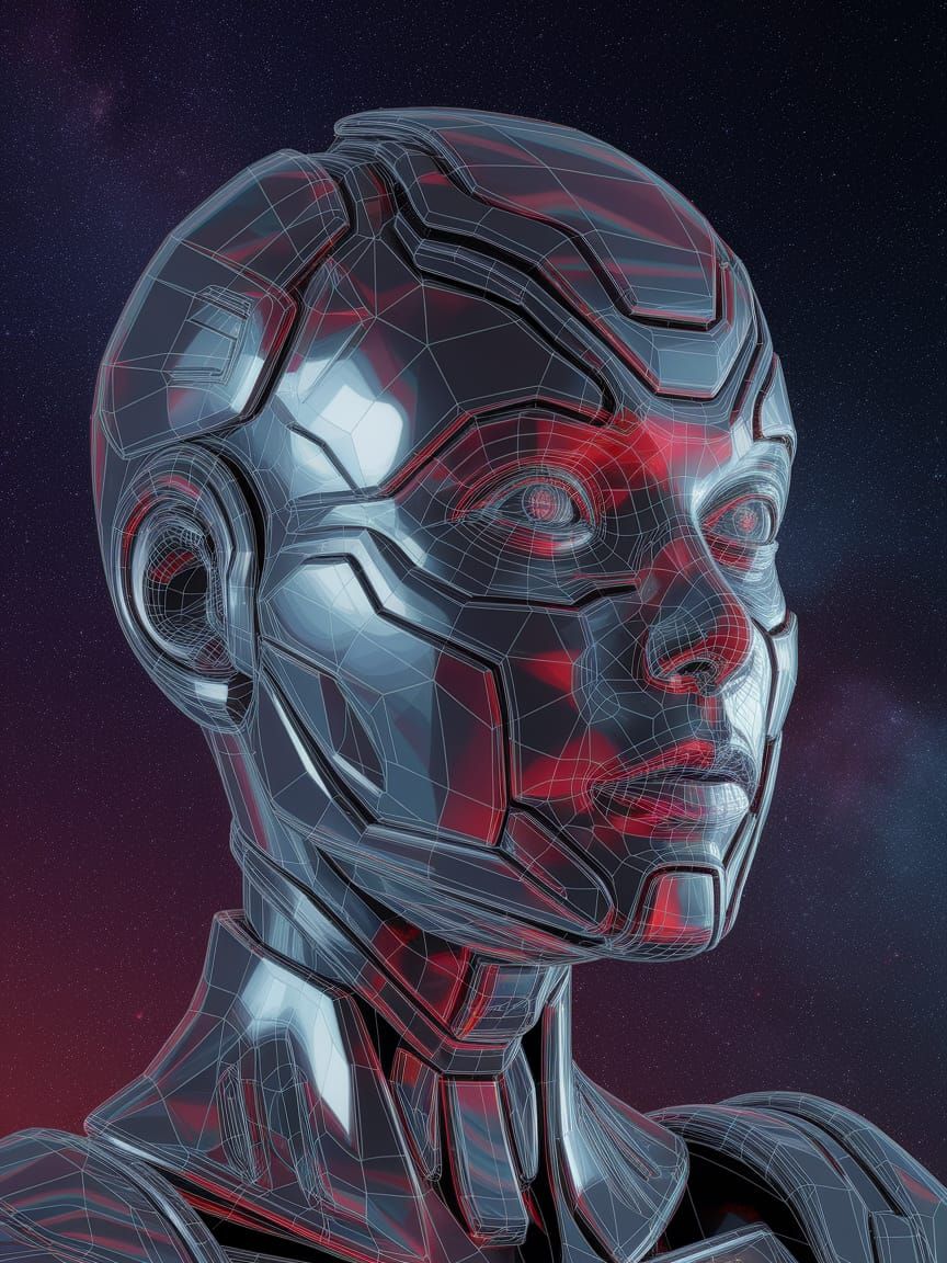 Cosmic Sci-Fi Poster Art in Hyperrealist Style