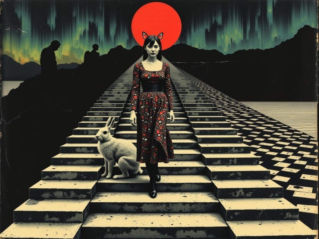 Queen of Hearts Follows the White Rabbit