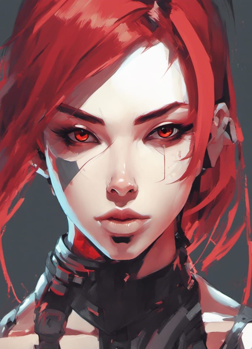 Cyberpunk Cyborg Assassin in Cyber Noir Style