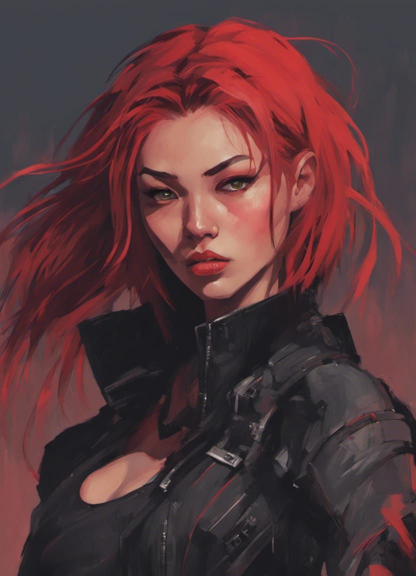 Gritty Cyberpunk Asian Cyborg Supermodel in Dystopian Noir