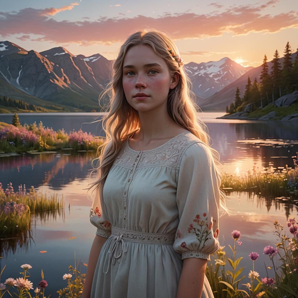 Swedish Teenager with Baby Bump in 3D Rendering