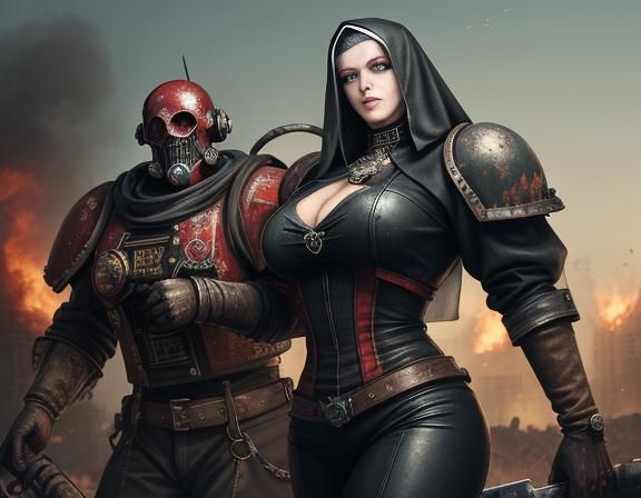 Warhammer 40k, nun , beautiful, hammery, cute, sweet, covere...