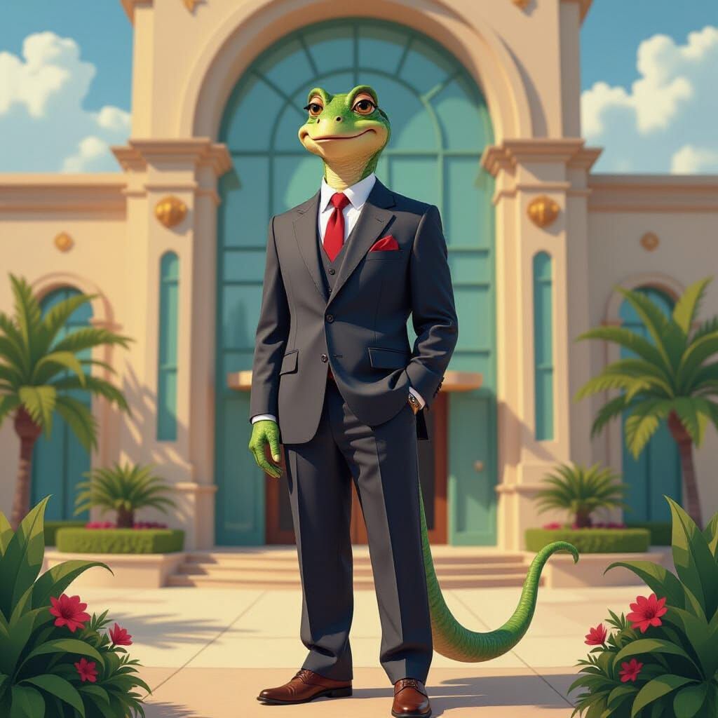 CEO Jar Jar Binks in Art Nouveau Naboo Building