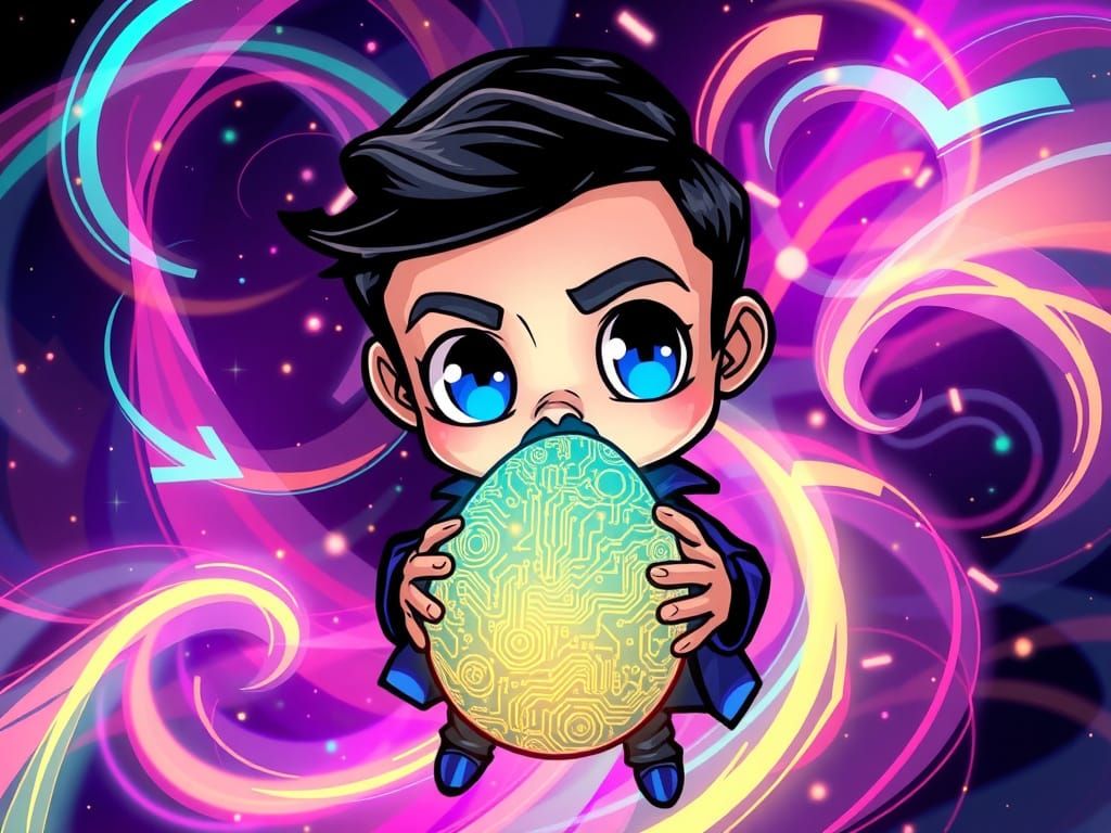 Nikola Tesla Cradles Glowing, Circuitry-Etched Easter Egg