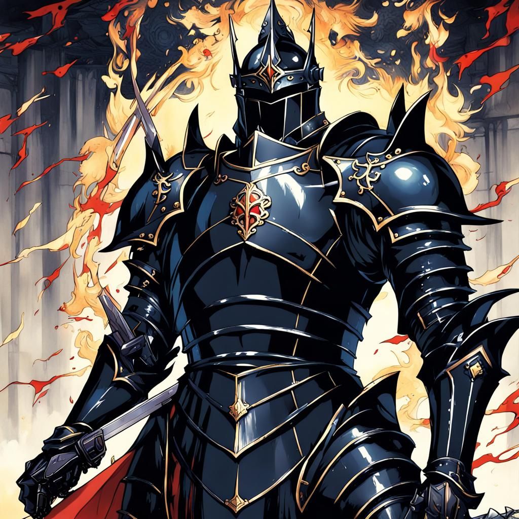 Black Knight in Anime Style