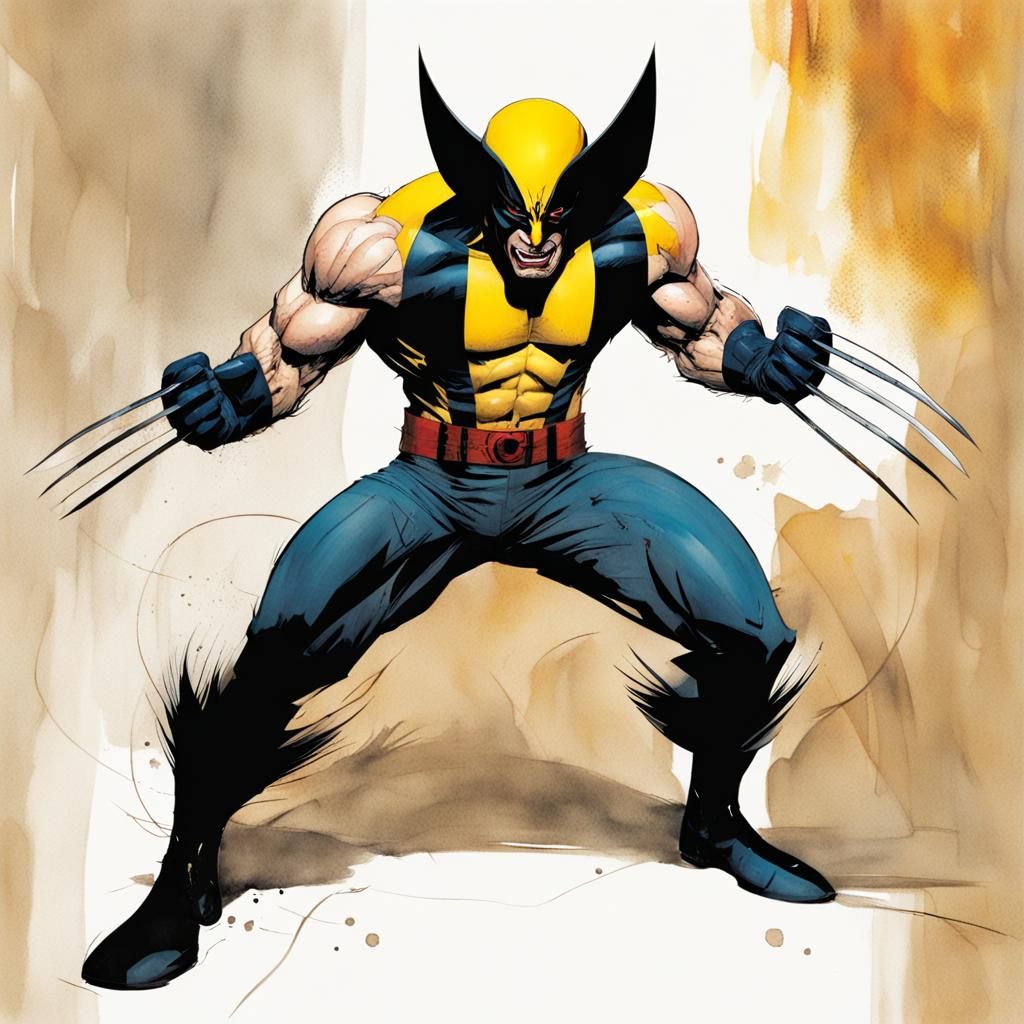 Wolverine in Dynamic Fighting Stance