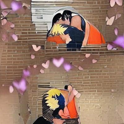 Anime Image: Naruto and Sasuke Kissing