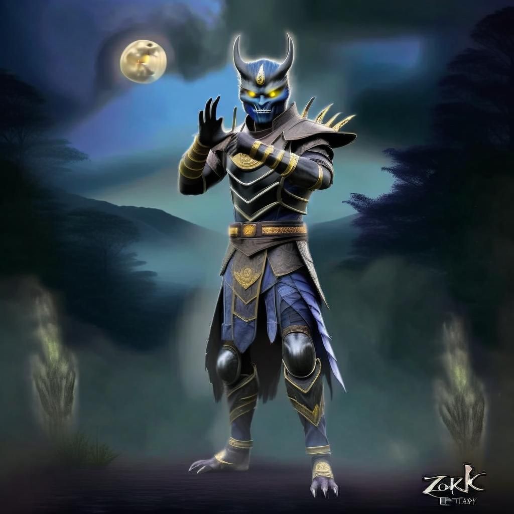 Zen-Aku in Dark Forest with Wild Zords