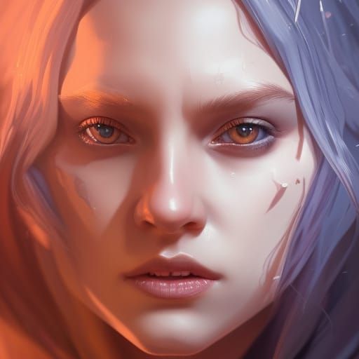 Enhanced Witch Portrait in Art Nouveau Style