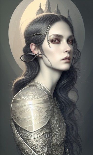 Hyperdetailed Joan of Arc in Silver Armor
