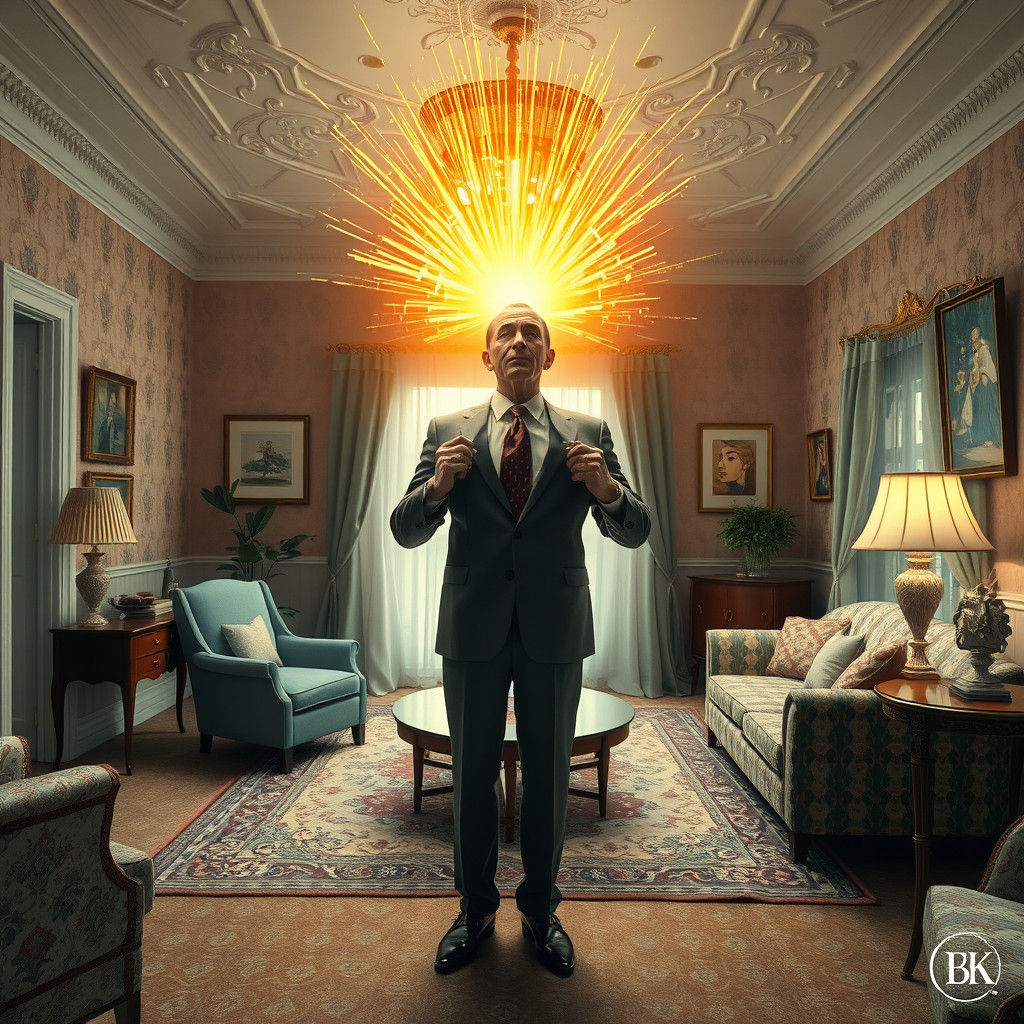 Radiant Revelation: Surreal Light in a Modern Room