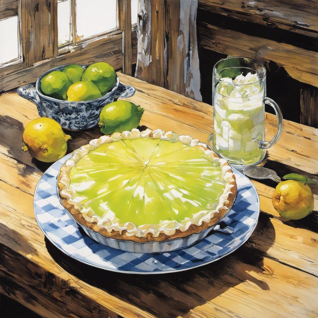 Key Lime Pie Still Life, Manga Art Style