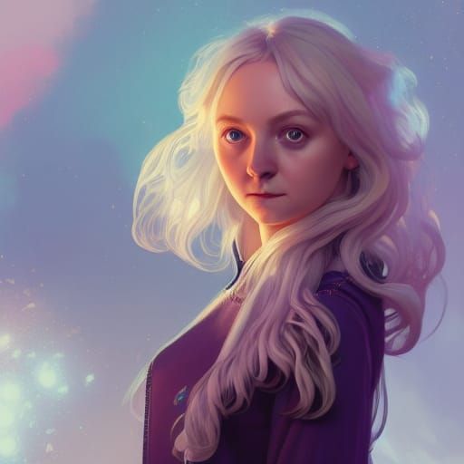 Luna Lovegood Portrait in Art Nouveau Style