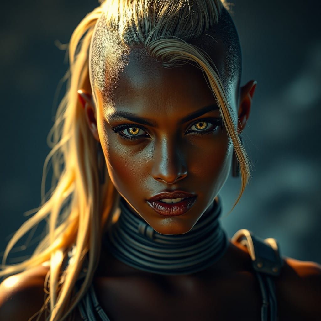 Warrior Goddess in Futuristic Galaxy