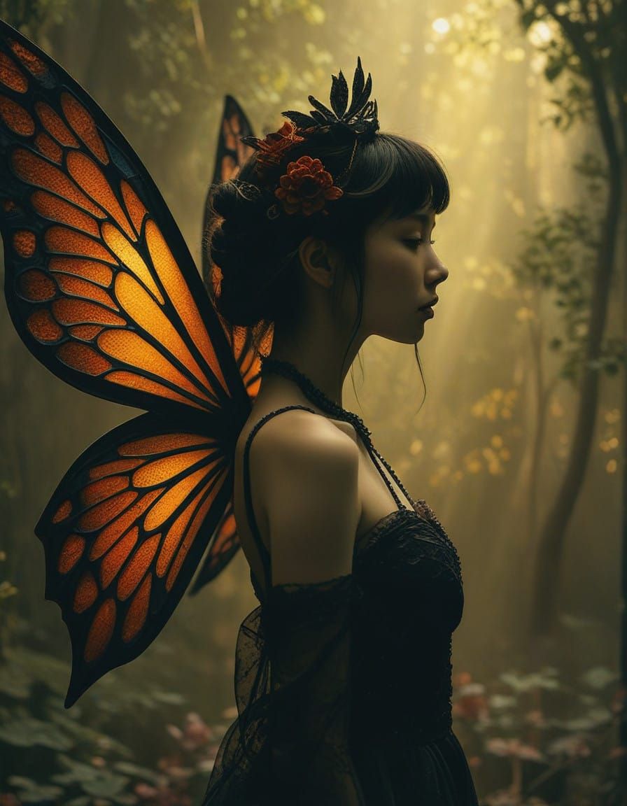 Chinese Fairy with Stained Glass Wings