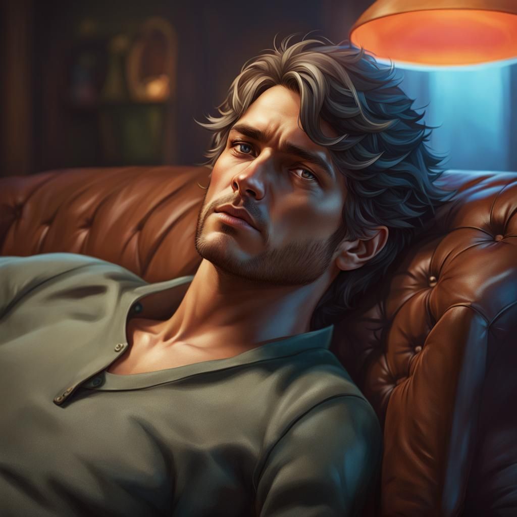 Therapy Session Portrait in Art Nouveau Style