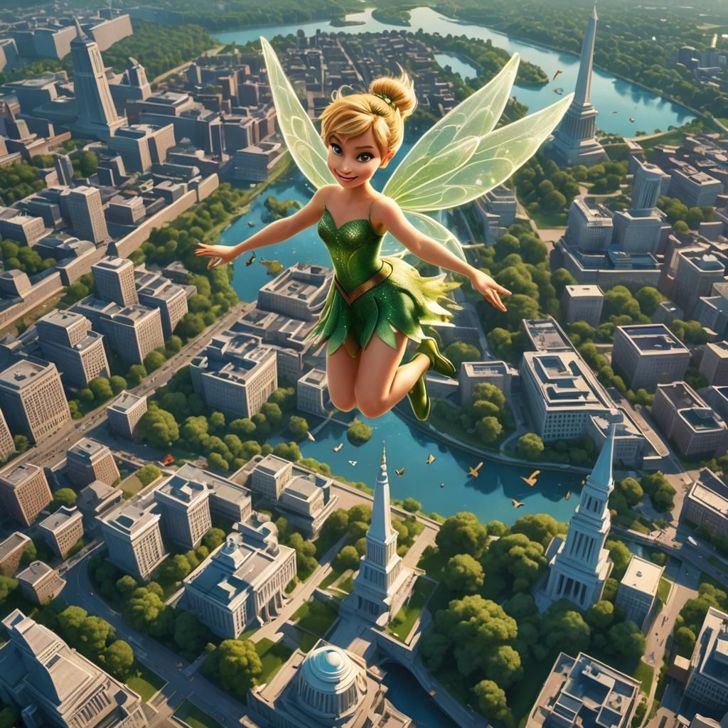 Tinker Bell Flies Over Washington DC