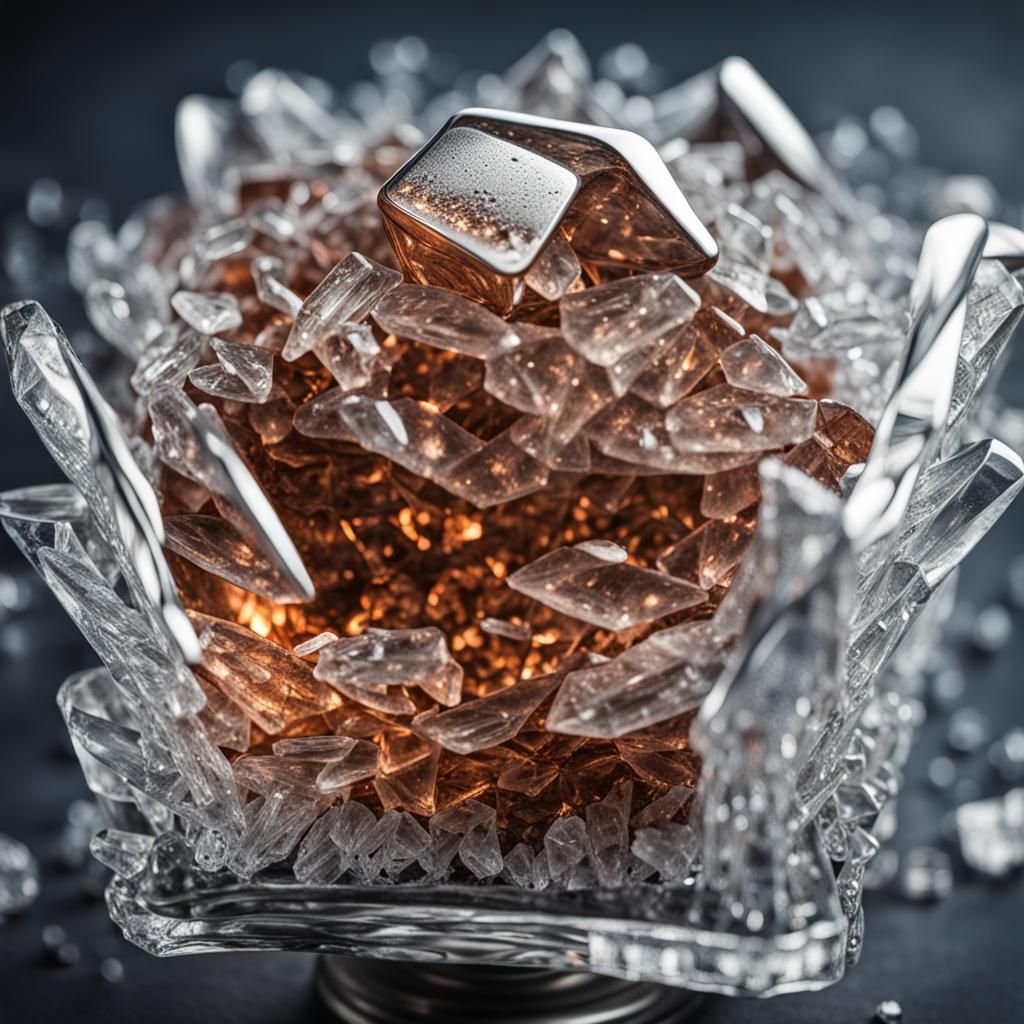 Hyperrealistic Crystal Salt Shaker Still Life