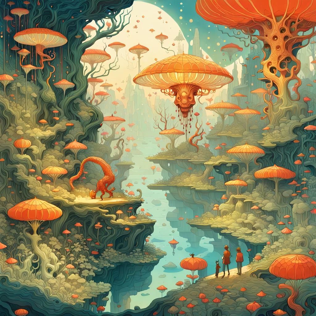 Mythical Alien Sculptures in a Detailed Fairy-Tale Style