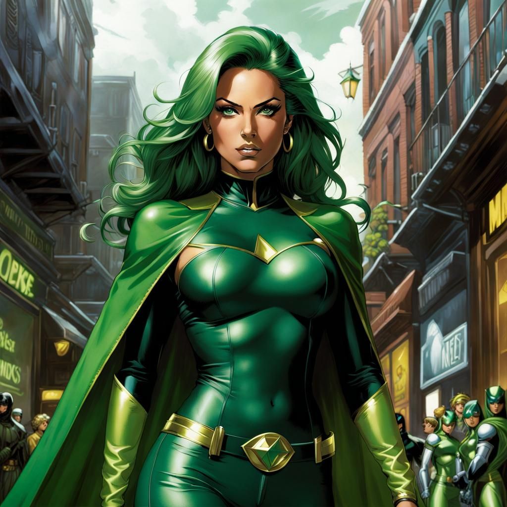 X-Men Polaris: Comic Book Art in Green