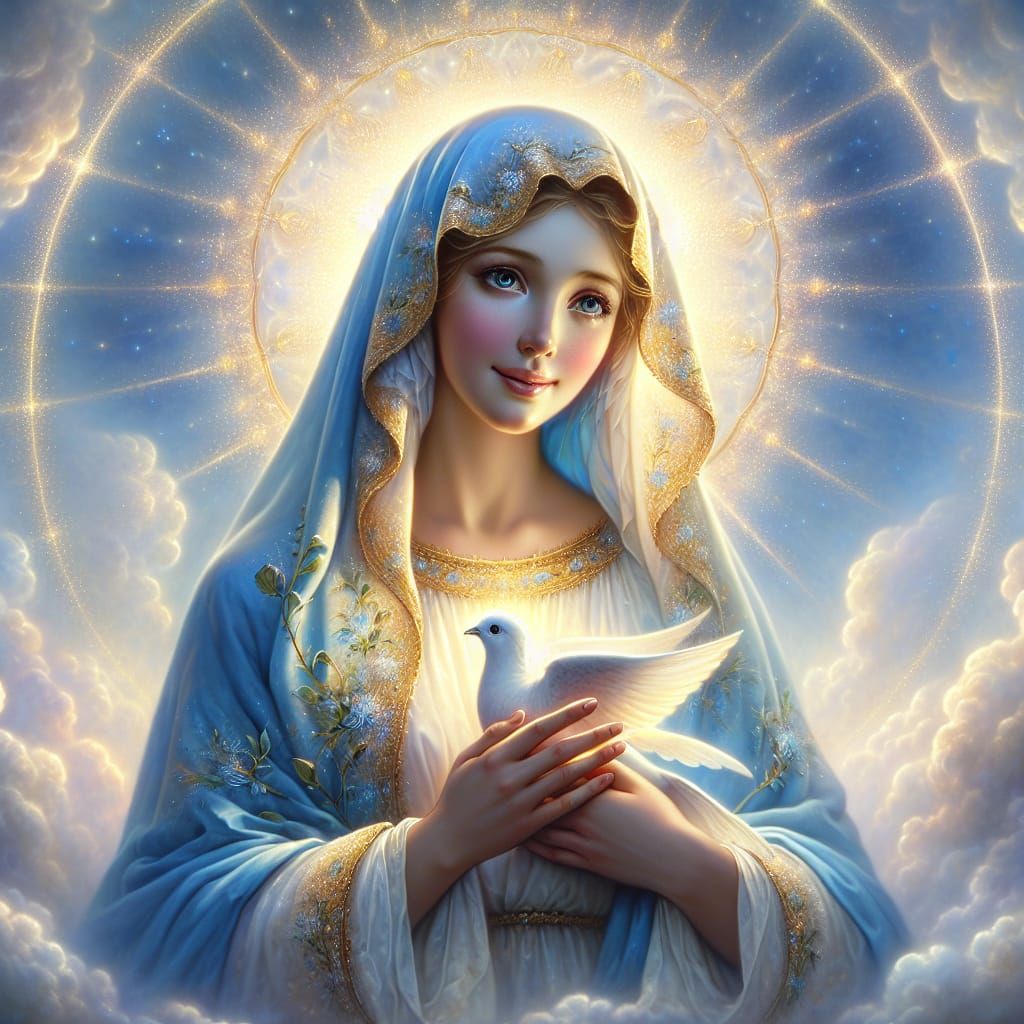 Ethereal Madonna in Celestial Light
