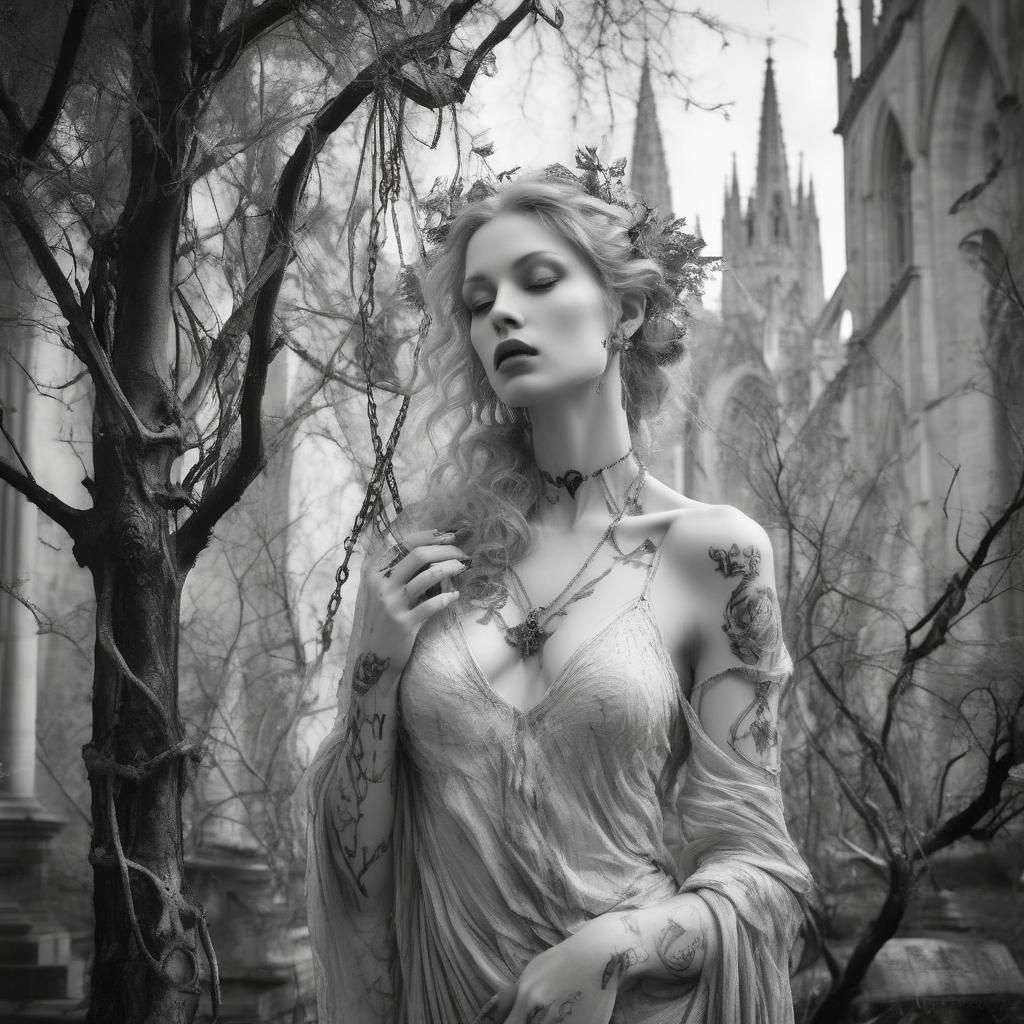 Aphrodite and Adonis in Gothic Candlelight