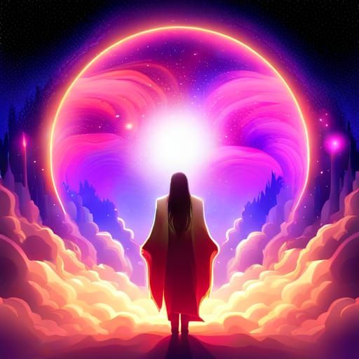 Celestial Being in Golden Aura: Fantasy Concept Art