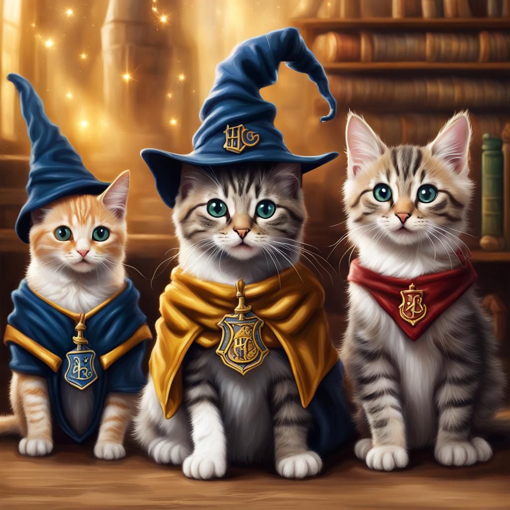 Hogwarts School of Wizard Kittens and Cats