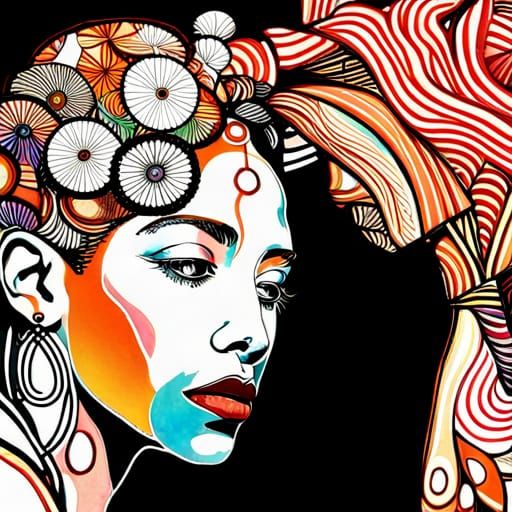 Neon Bohemian African Masks in German Expressionist Style