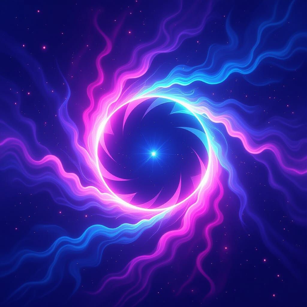Cosmic Gateway in Bright Neon Style