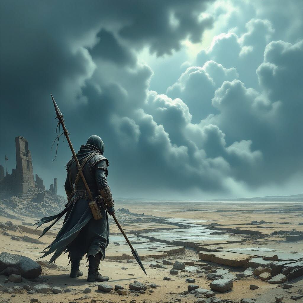 Wasteland Wanderer in Gritty Hyperrealism