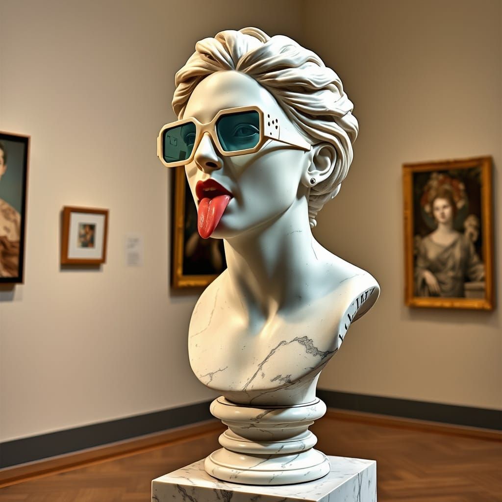Futuristic Venus de Milo Sculpture in Gallery