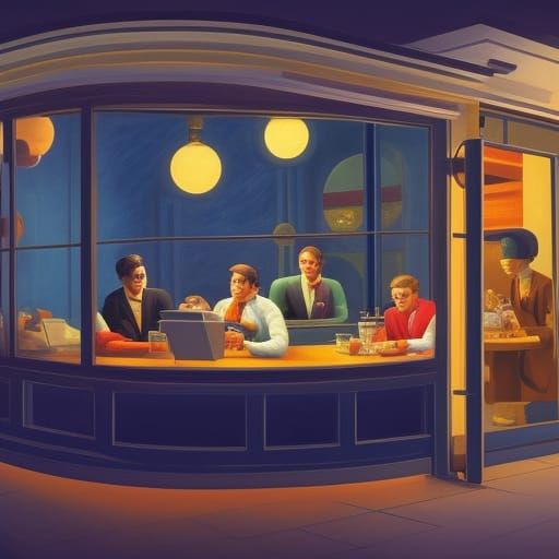 Space Station Coffee Bar in Retrofuturist Style