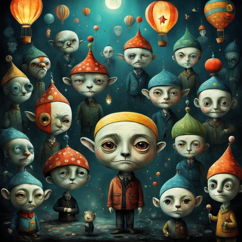 Surreal Dark Portraits of Joy in Alexander Jansson Style