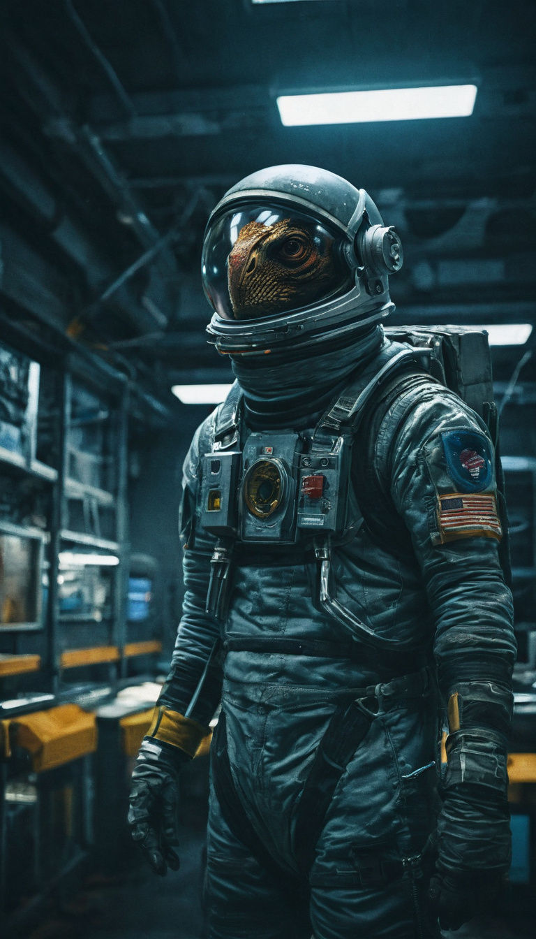 Astronaut in Marketing Class: Cinematic Film Still