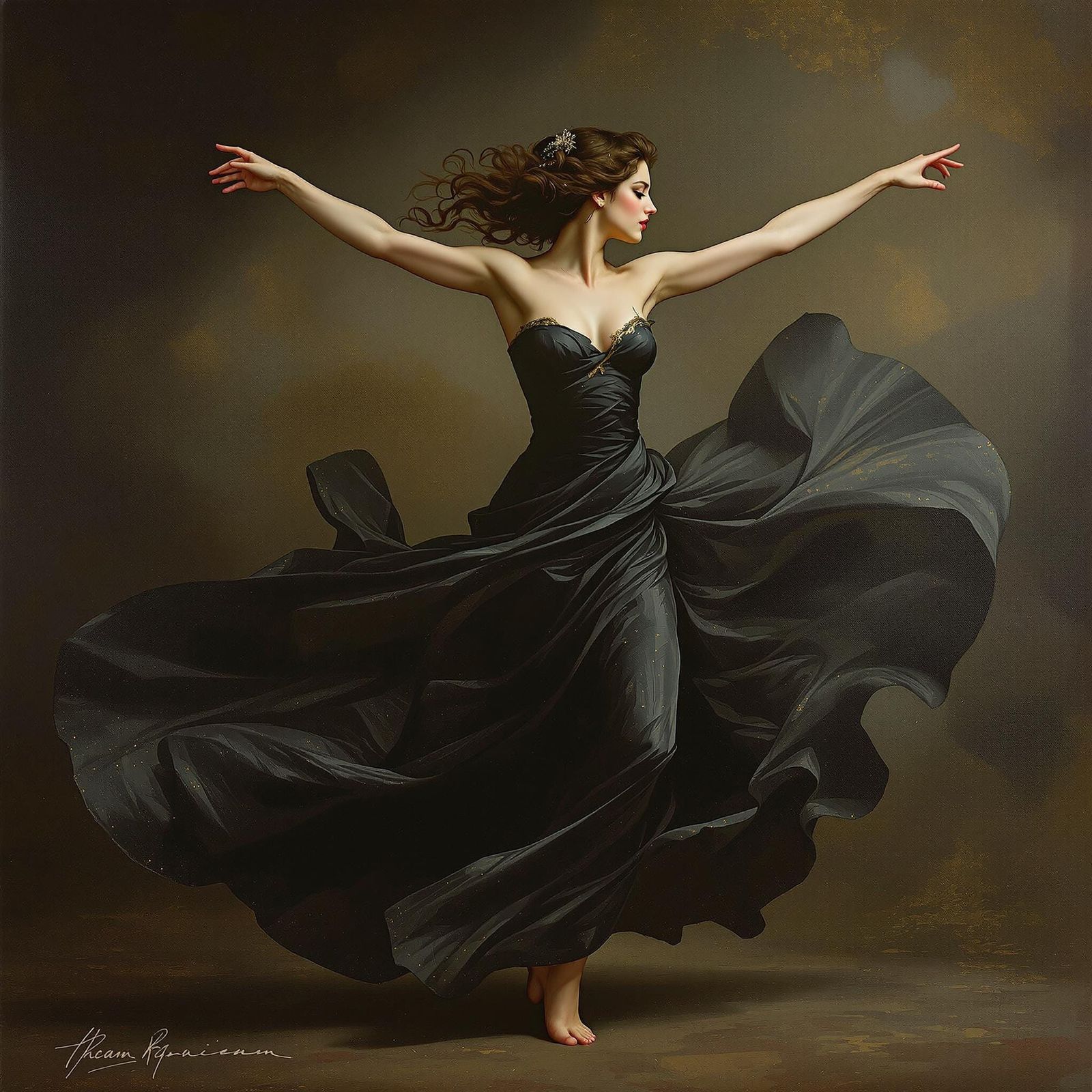 Sensual Baroque Goddess in Motion