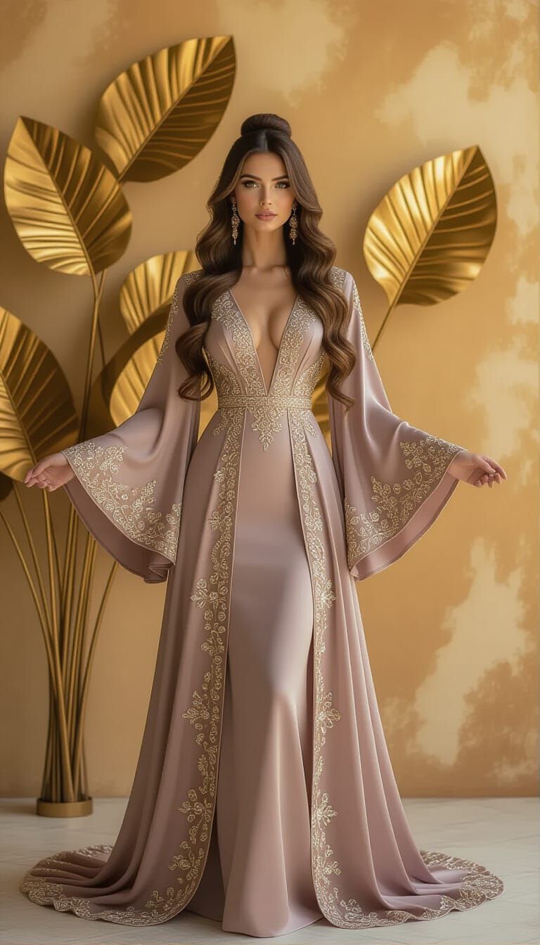 Elegant Woman in Silk Gown: Hyper-Realistic Photography