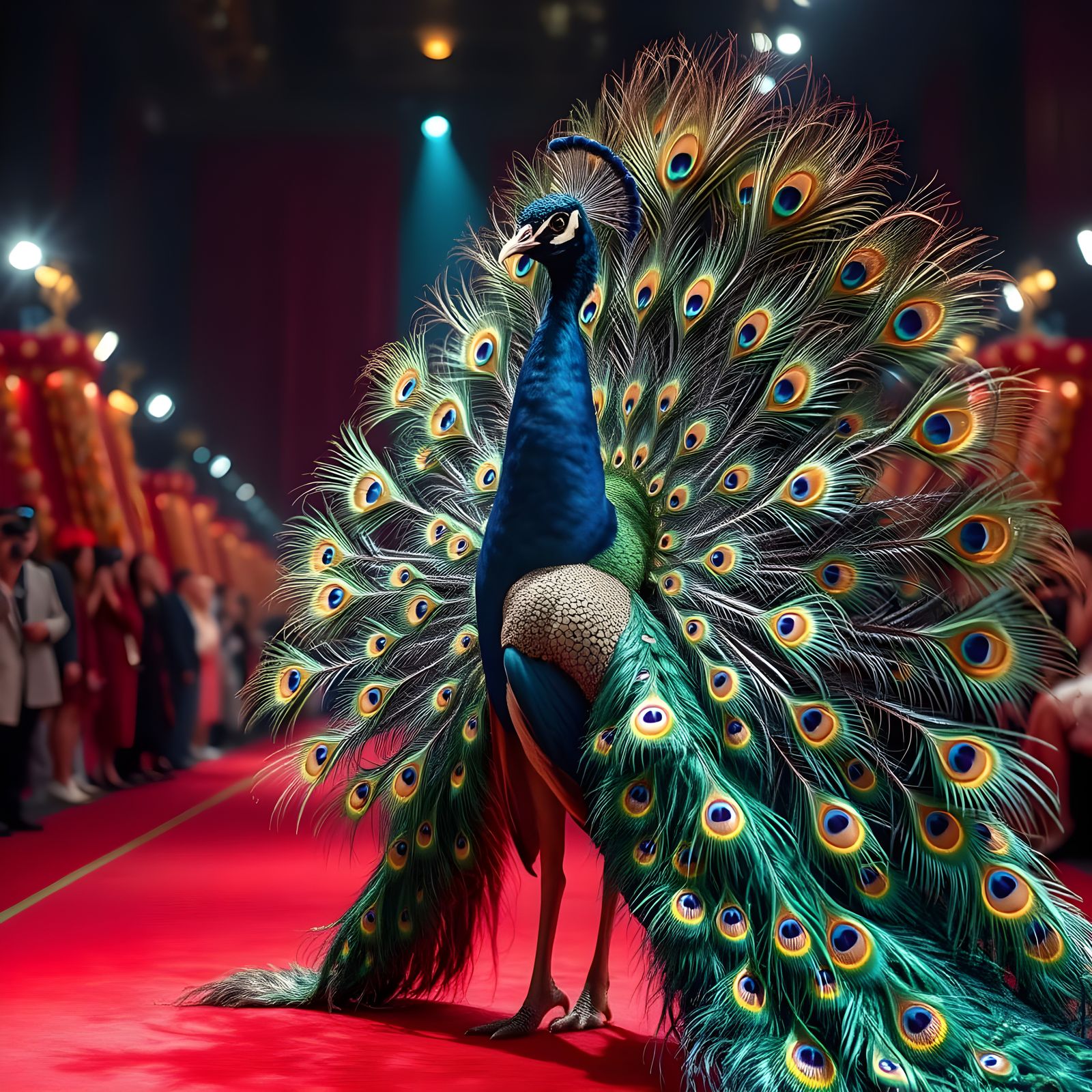 Peacocks showing off on the red carpet