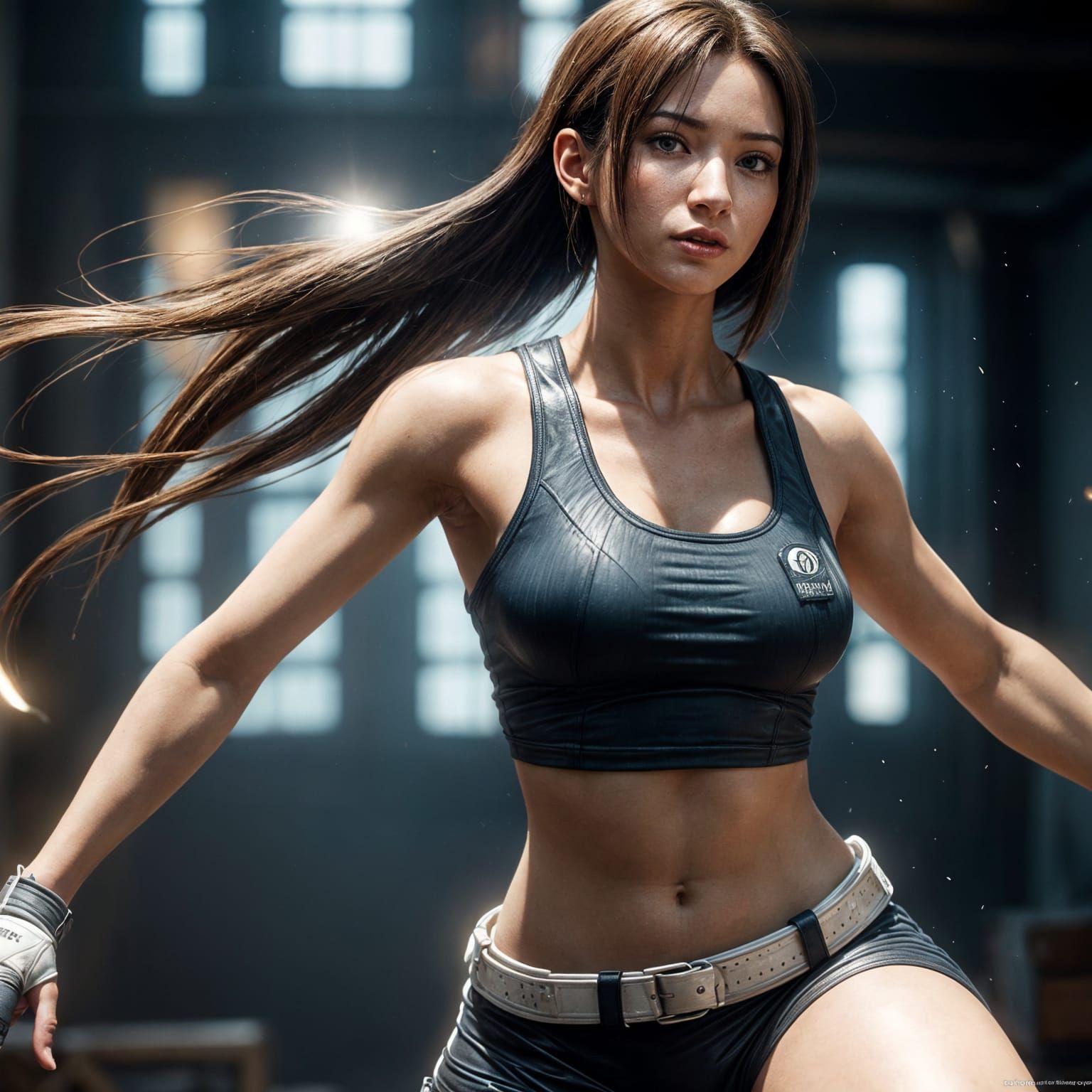 Tifa in a Gritty, Hyper-Realistic Setting
