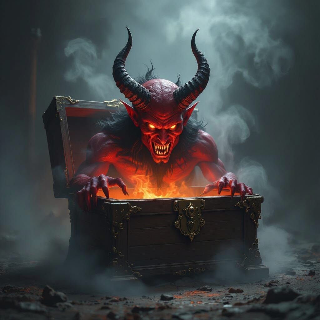 Terrifying Crimson Demon Emerges From Ancient Box