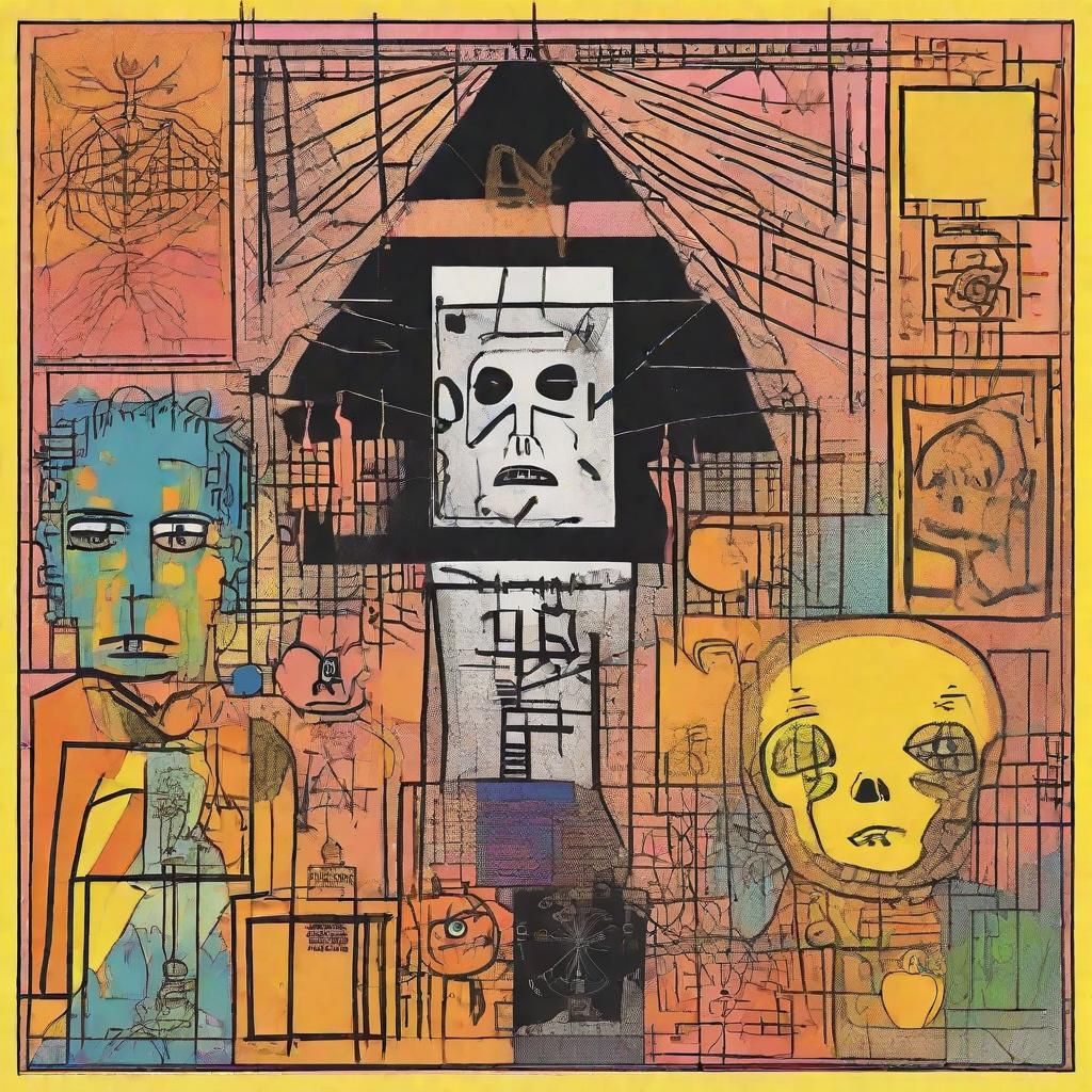 Halloween Scene in Pop Art Style