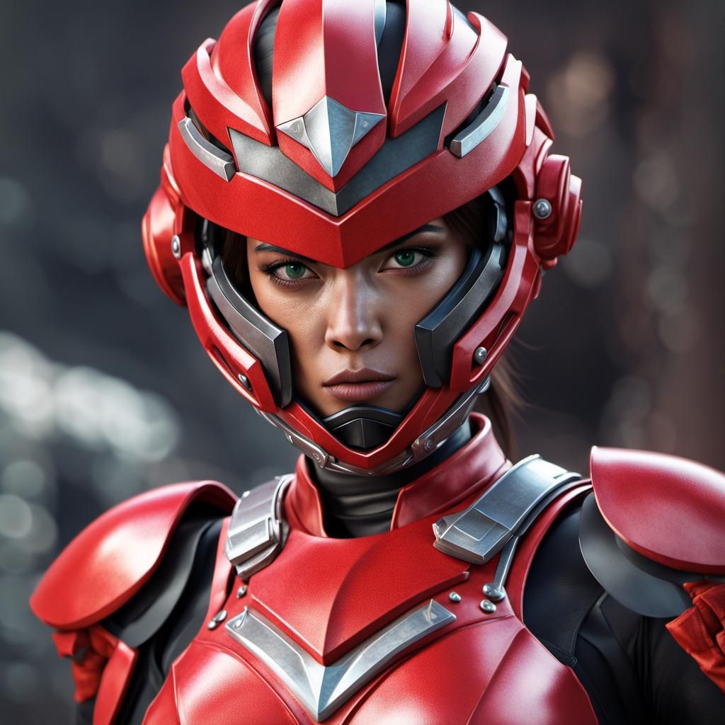 Gritty Armored Female Superhero Portrait in Ultra Detail